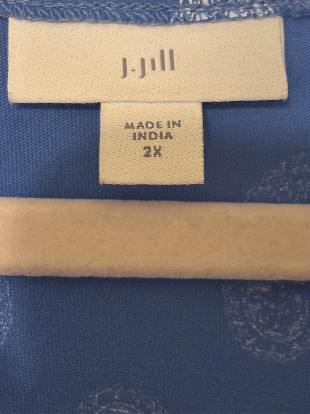 J. Jill Blue Paisley V-Neck Cotton Shirt - Picture 2 of 5